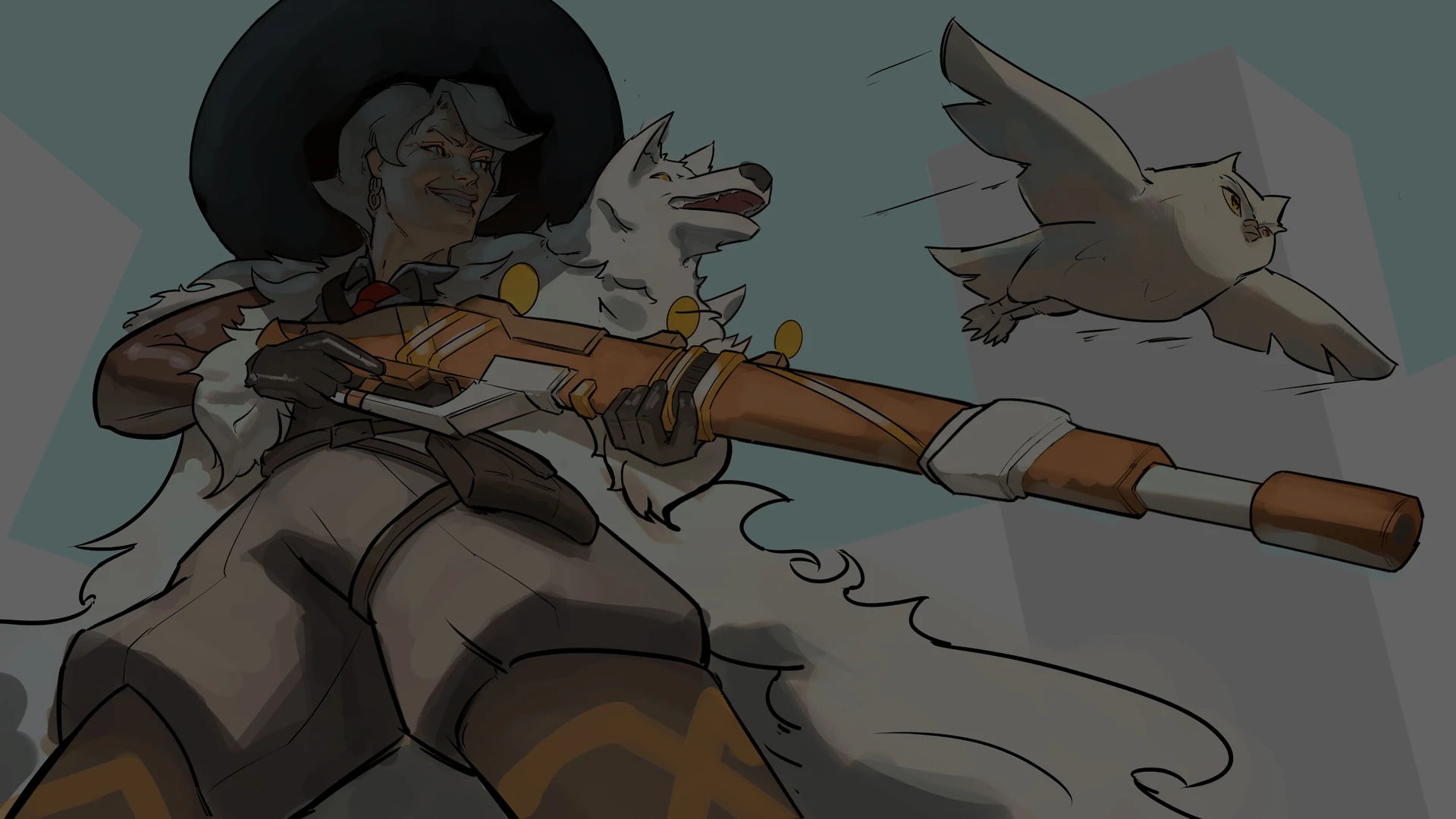 Ring City Champions rifle-wielding Champion illustration.