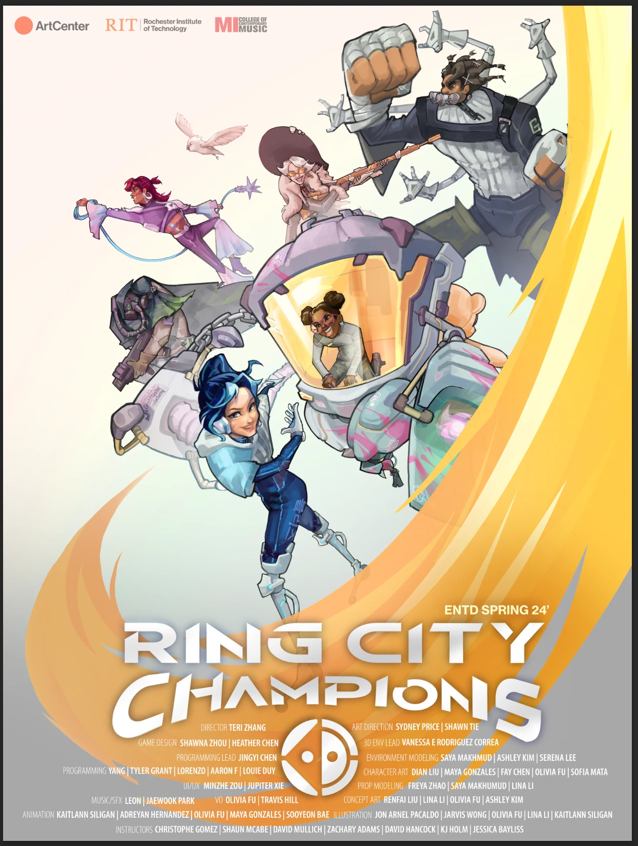 Ring City Champions Spring 2024 team credits poster