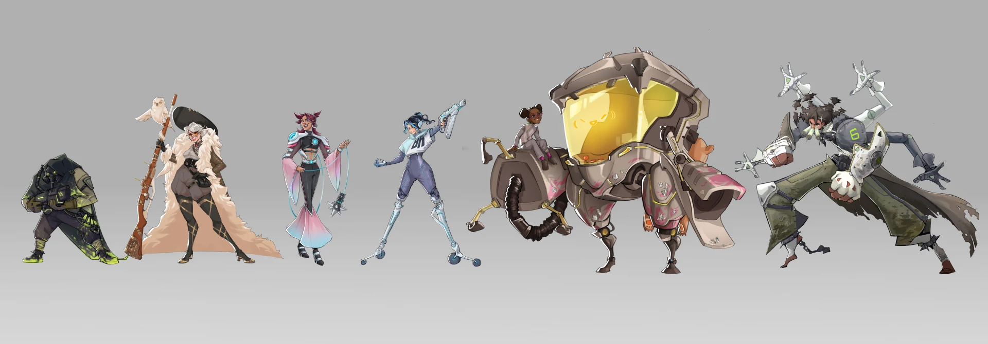 Ring City Champions character concept lineup.